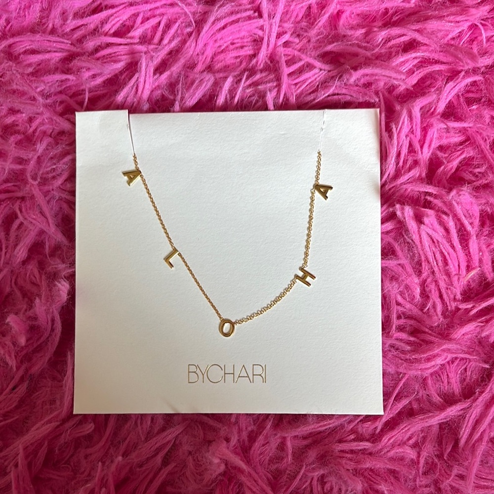 BYCHARI Gold Letter Necklace
